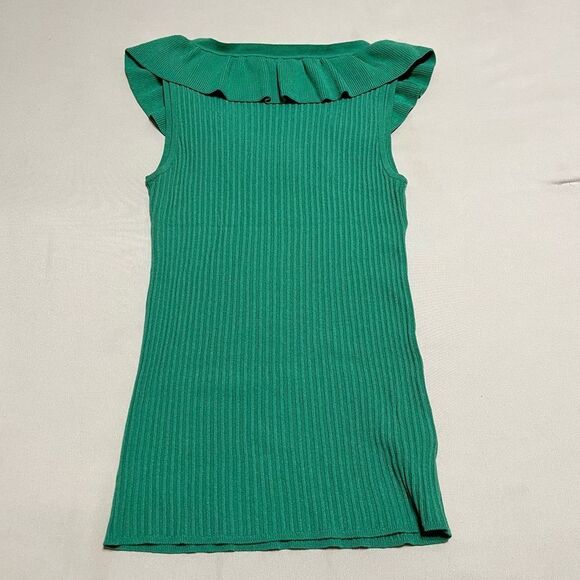 Ann Taylor SP Green Ruffled Sleeveless Top - Picture 4 of 9